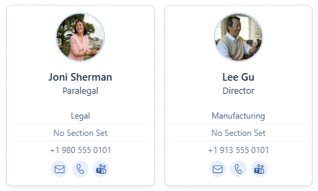 Staff Phonebook web part screenshot