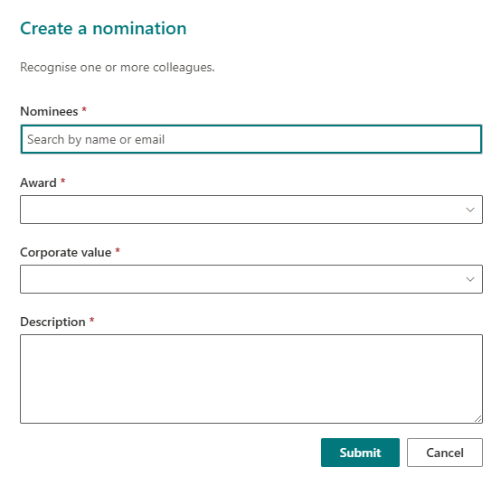 Awards Wall Nomination